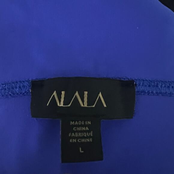 Alala Vamp Sports Bra Womens L Blue Racerback Stretch Athleisure Gym Lightweight - Picture 9 of 9